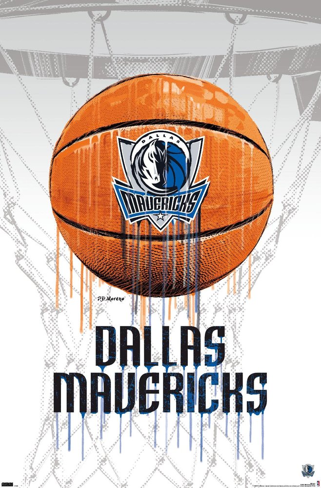 Trends International NBA Dallas Mavericks - Drip Basketball 21 Wall Poster, 22.375" x 34", Unframed Version