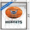 Trends International NBA Charlotte Hornets - Drip Basketball 21 Wall Poster, 22.375" x 34", Barnwood Framed Version view 3