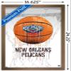 Trends International NBA New Orleans Pelicans - Drip Basketball 21 Wall Poster, 14.725" x 22.375", Bronze Framed Version view 3