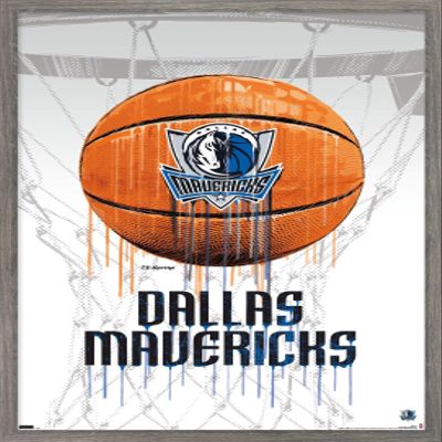 Trends International NBA Dallas Mavericks - Drip Basketball 21 Wall Poster, 22.375" x 34", Barnwood Framed Version