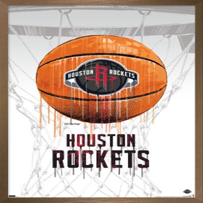 Trends International NBA Houston Rockets - Drip Basketball 21 Wall Poster, 14.725" x 22.375", Bronze Framed Version