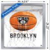 Trends International NBA Brooklyn Nets - Drip Basketball 21 Wall Poster, 14.725" x 22.375", Silver Framed Version view 3