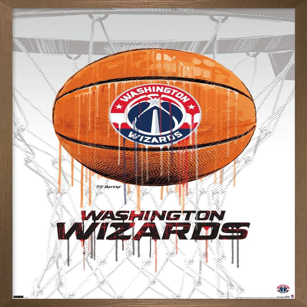 Trends International NBA Washington Wizards - Drip Basketball 21 Wall Poster, 22.375" x 34", Bronze Framed Version