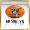 Trends International NBA Brooklyn Nets - Drip Basketball 21 Wall Poster, 14.725" x 22.375", Gold Framed Version view 1
