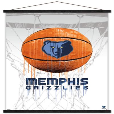 Trends International NBA Memphis Grizzlies - Drip Basketball 21 Wall Poster, 22.375" x 34", Premium Print and Black Hanger Bundle