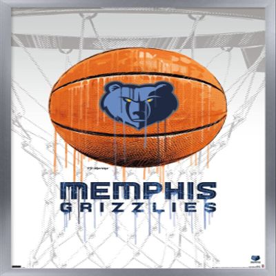 Trends International NBA Memphis Grizzlies - Drip Basketball 21 Wall Poster, 22.375" x 34", Silver Framed Version
