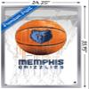 Trends International NBA Memphis Grizzlies - Drip Basketball 21 Wall Poster, 22.375" x 34", Silver Framed Version view 3