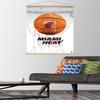Trends International NBA Miami Heat - Drip Basketball 21 Wall Poster, 22.375" x 34", Print and Beechwood Hanger Bundle view 2