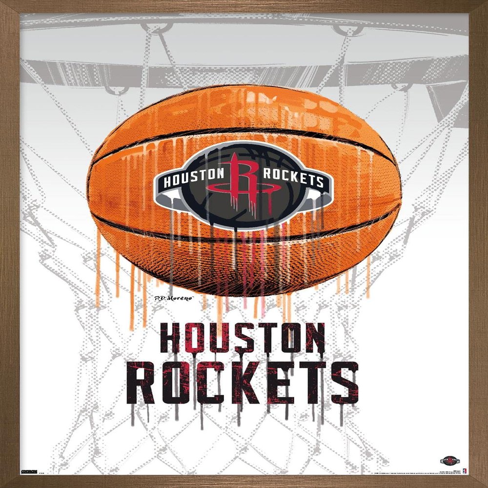 Trends International NBA Houston Rockets - Drip Basketball 21 Wall Poster, 22.375" x 34", Bronze Framed Version