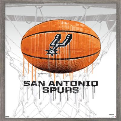 Trends International NBA San Antonio Spurs - Drip Basketball 21 Wall Poster, 22.375" x 34", Barnwood Framed Version