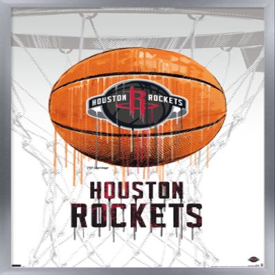 Trends International NBA Houston Rockets - Drip Basketball 21 Wall Poster, 22.375" x 34", Silver Framed Version