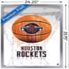 Trends International NBA Houston Rockets - Drip Basketball 21 Wall Poster, 22.375" x 34", Silver Framed Version view 3