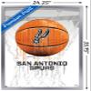 Trends International NBA San Antonio Spurs - Drip Basketball 21 Wall Poster, 22.375" x 34", Silver Framed Version view 3
