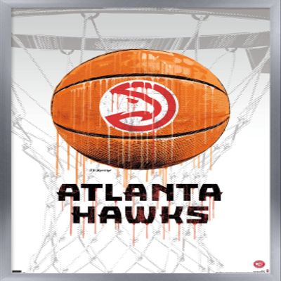 Trends International NBA Atlanta Hawks - Drip Basketball 21 Wall Poster, 14.725" x 22.375", Silver Framed Version