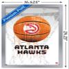 Trends International NBA Atlanta Hawks - Drip Basketball 21 Wall Poster, 14.725" x 22.375", Silver Framed Version view 3