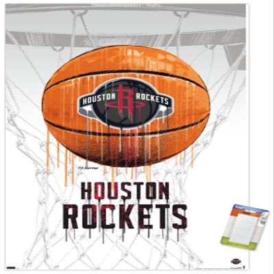 Trends International NBA Houston Rockets - Drip Basketball 21 Wall Poster, 22.375" x 34", Premium Poster & Mount Bundle