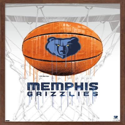 Trends International NBA Memphis Grizzlies - Drip Basketball 21 Wall Poster, 22.375" x 34", Mahogany Framed Version
