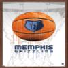 Trends International NBA Memphis Grizzlies - Drip Basketball 21 Wall Poster, 22.375" x 34", Mahogany Framed Version view 1