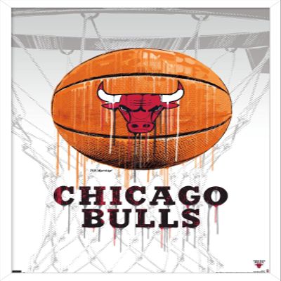 Trends International NBA Chicago Bulls - Drip Basketball 21 Wall Poster, 22.375" x 34", White Framed Version