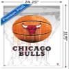Trends International NBA Chicago Bulls - Drip Basketball 21 Wall Poster, 22.375" x 34", White Framed Version view 3