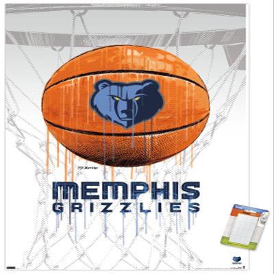 Trends International NBA Memphis Grizzlies - Drip Basketball 21 Wall Poster, 22.375" x 34", Premium Poster & Mount Bundle