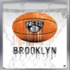 Trends International NBA Brooklyn Nets - Drip Basketball 21 Wall Poster, 22.375" x 34", Silver Framed Version view 1