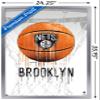 Trends International NBA Brooklyn Nets - Drip Basketball 21 Wall Poster, 22.375" x 34", Silver Framed Version view 3