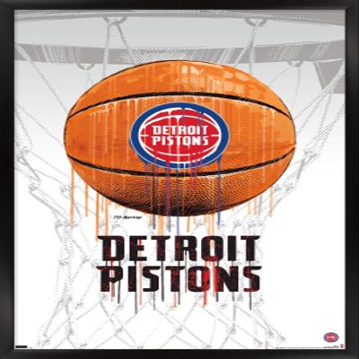 Trends International NBA Detroit Pistons - Drip Basketball 21 Wall Poster, 14.725" x 22.375", Black Framed Version
