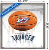 Trends International NBA Oklahoma City Thunder - Drip Basketball 21 Wall Poster, 22.375" x 34", Barnwood Framed Version view 3