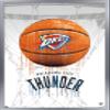 Trends International NBA Oklahoma City Thunder - Drip Basketball 21 Wall Poster, 14.725" x 22.375", Silver Framed Version view 1