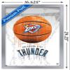 Trends International NBA Oklahoma City Thunder - Drip Basketball 21 Wall Poster, 14.725" x 22.375", Silver Framed Version view 3