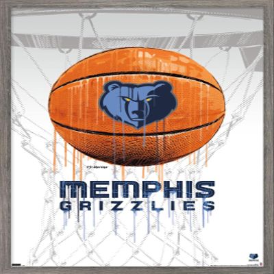 Trends International NBA Memphis Grizzlies - Drip Basketball 21 Wall Poster, 22.375" x 34", Barnwood Framed Version