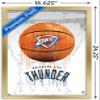 Trends International NBA Oklahoma City Thunder - Drip Basketball 21 Wall Poster, 14.725" x 22.375", Gold Framed Version view 3