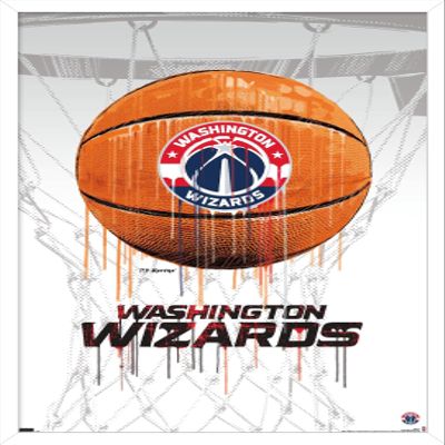 Trends International NBA Washington Wizards - Drip Basketball 21 Wall Poster, 22.375" x 34", White Framed Version