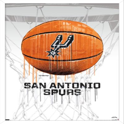 Trends International NBA San Antonio Spurs - Drip Basketball 21 Wall Poster, 22.375" x 34", White Framed Version