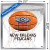 Trends International NBA New Orleans Pelicans - Drip Basketball 21 Wall Poster, 22.375" x 34", Silver Framed Version view 3