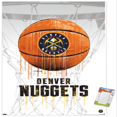 Trends International NBA Denver Nuggets - Drip Basketball 21 Wall Poster, 14.725" x 22.375", Premium Poster & Mount Bundle