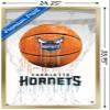 Trends International NBA Charlotte Hornets - Drip Basketball 21 Wall Poster, 22.375" x 34", Gold Framed Version view 3