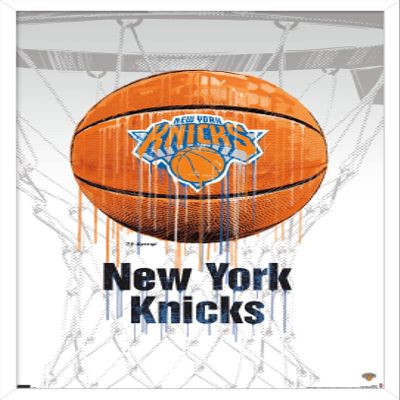 Trends International NBA New York Knicks - Drip Basketball 21 Wall Poster, 14.725" x 22.375", White Framed Version