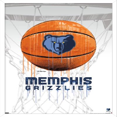 Trends International NBA Memphis Grizzlies - Drip Basketball 21 Wall Poster, 22.375" x 34", White Framed Version