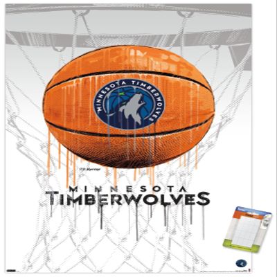 Trends International NBA Minnesota Timberwolves - Drip Basketball 21 Wall Poster, 22.375" x 34", Premium Poster & Mount Bundle