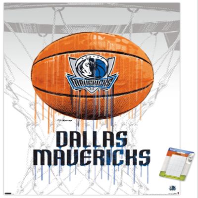Trends International NBA Dallas Mavericks - Drip Basketball 21 Wall Poster, 14.725" x 22.375", Premium Poster & Mount Bundle