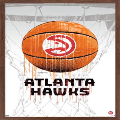 Trends International NBA Atlanta Hawks - Drip Basketball 21 Wall Poster, 14.725" x 22.375", Mahogany Framed Version