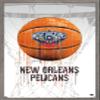 Trends International NBA New Orleans Pelicans - Drip Basketball 21 Wall Poster, 14.725" x 22.375", Barnwood Framed Version view 1
