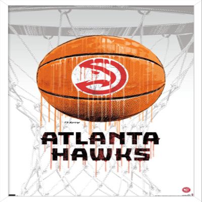Trends International NBA Atlanta Hawks - Drip Basketball 21 Wall Poster, 22.375" x 34", White Framed Version