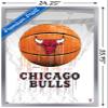 Trends International NBA Chicago Bulls - Drip Basketball 21 Wall Poster, 22.375" x 34", Silver Framed Version view 3