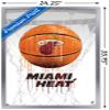 Trends International NBA Miami Heat - Drip Basketball 21 Wall Poster, 22.375" x 34", Silver Framed Version view 3