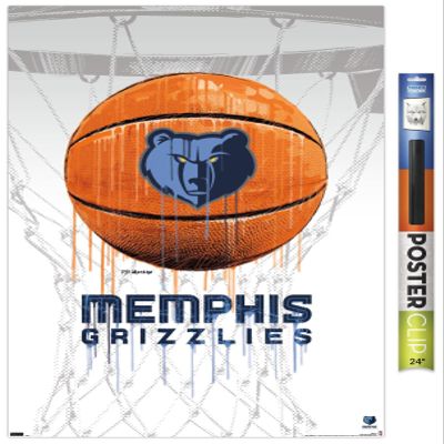 Trends International NBA Memphis Grizzlies - Drip Basketball 21 Wall Poster, 22.375" x 34", Poster & Clip Bundle