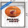 Trends International NBA Miami Heat - Drip Basketball 21 Wall Poster, 22.375" x 34", Barnwood Framed Version view 3