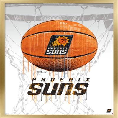 Trends International NBA Phoenix Suns - Drip Basketball 21 Wall Poster, 22.375" x 34", Gold Framed Version